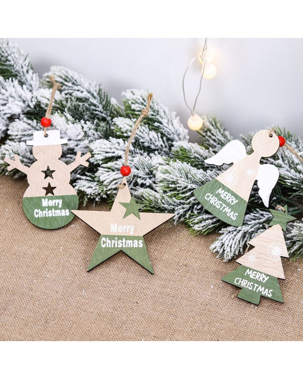 Christmas Calendar Wooden Pendant Christmas Decorations for Home Christmas Tree Ornaments Xmas Gifts New Year 2022 front-1