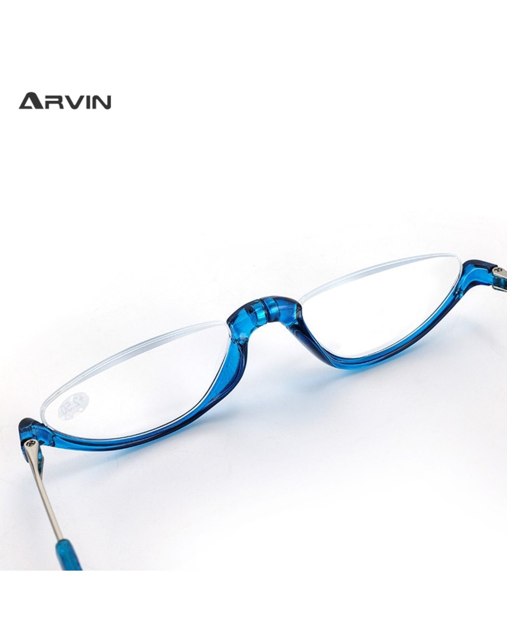 Ultralight Hanging Stretch Reading Glasses Men Women Trendy Half Frame Lens Presbyopic Eyeglasses Unisex Diopter +1.0 1 front-1