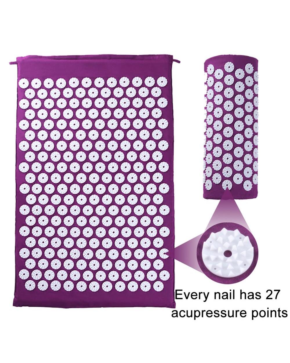 Massage Mat Acupressure Mat Yoga Lotus Spike Relieve Back Body Pain Spike Applicator Yoga Mat Bag Pranamat front-3