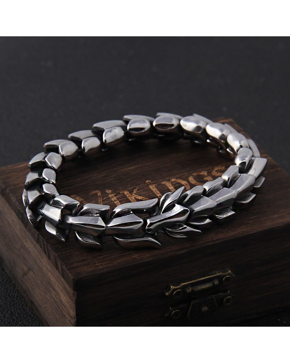 Viking Ouroboros VINTAGE PUNK Bracelet For Men Fashion Jewelry front-0