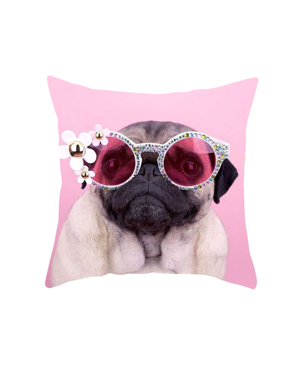 Polyester Pug Decorative Pillowcase Creative Pug Pillowcase Cute Dog Pillowcase Pillowcase front-2