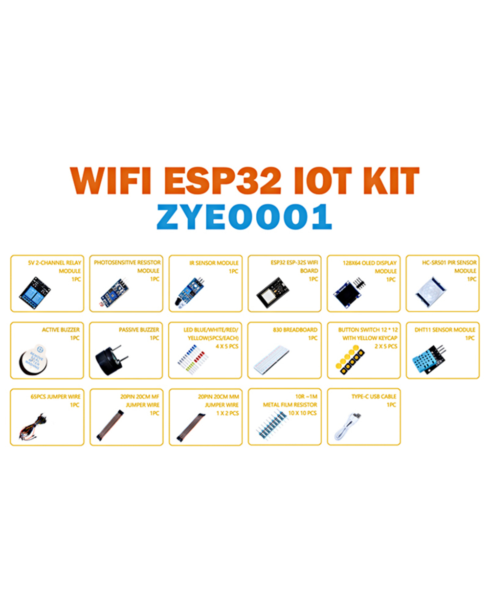 Zhiyitech For Arduino Super Starter Kit Esp32 Esp-32S Wifi Iot Development Board Esp-32 Module For Arduino Upgraded Lea front-5