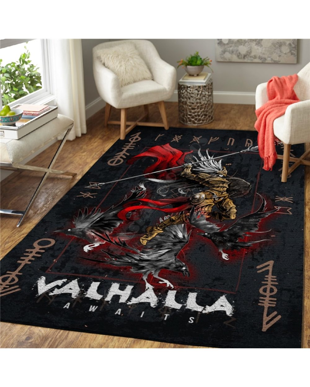 Viking Tattoo Rug 3D All Over Printed Carpet Mat Living Room Flannel Bedroom front-4