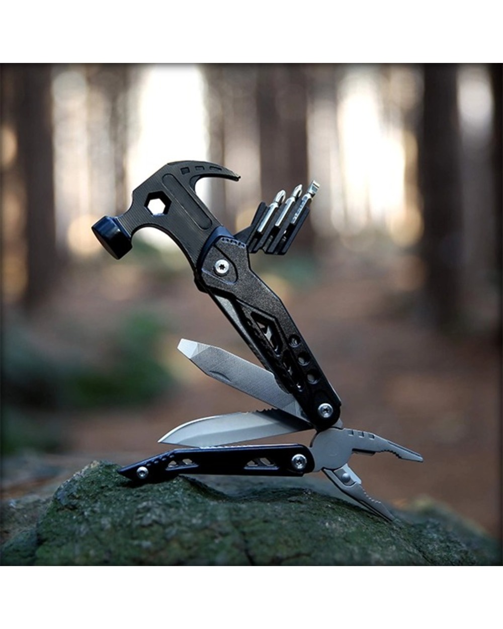 Portable MultiTool With Hammer, Screwdrivers, Nail Puller front-7