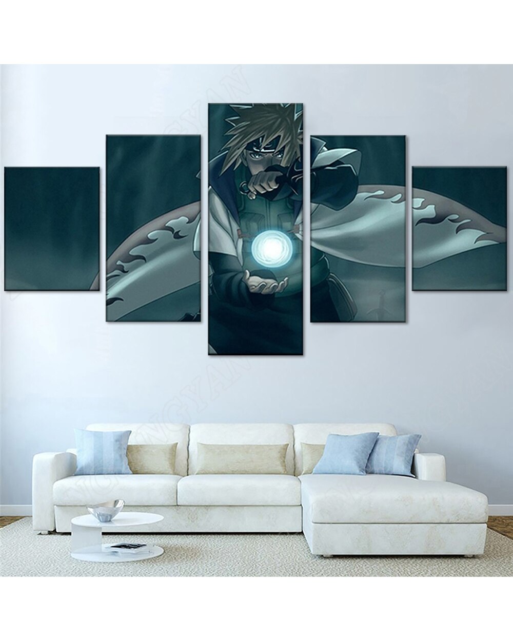 Anime Hokage Minato Namikaze Picture Print Anime 5 Panel Canvas Art Wall Decor front-1