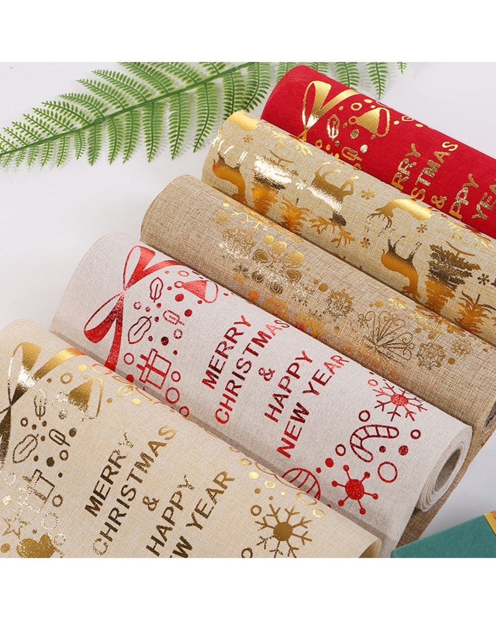 Christmas Gift Linen Elk Snowman Table Runner Merry Christmas Decor for Home 2022 Xmas Ornaments New Year's Decor front-3
