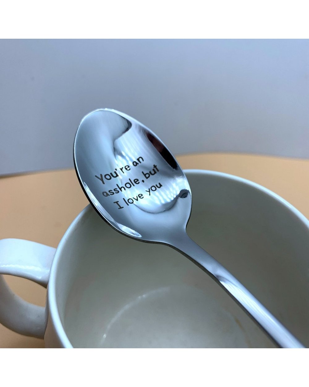 Stainless Steel Spoon Valentines Day Gift Good Morning Handsome Present Anniversary Wedding Gifts front-3