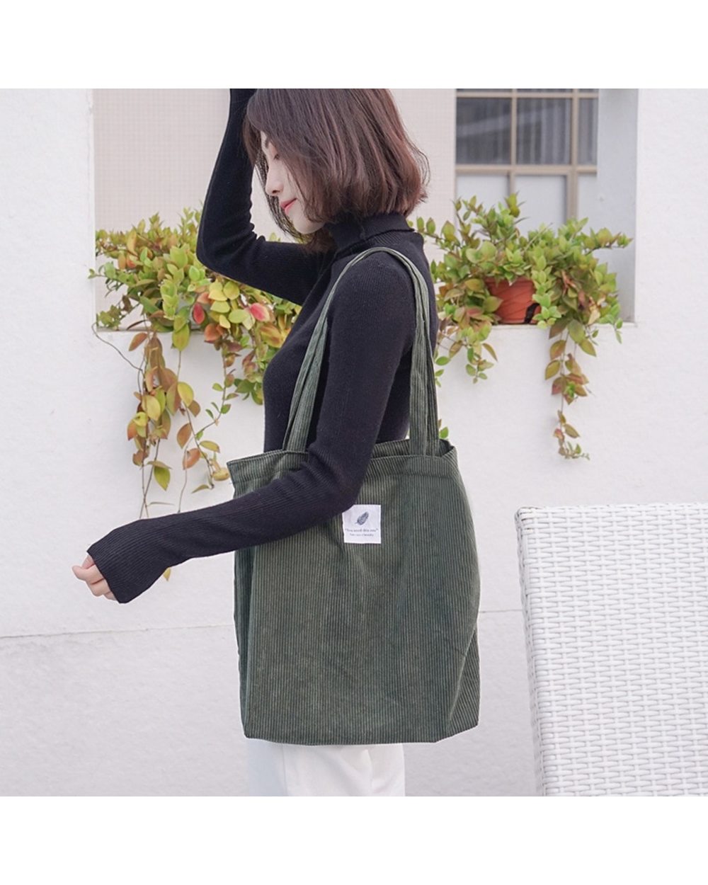 Corduroy Shopping Bag front-3