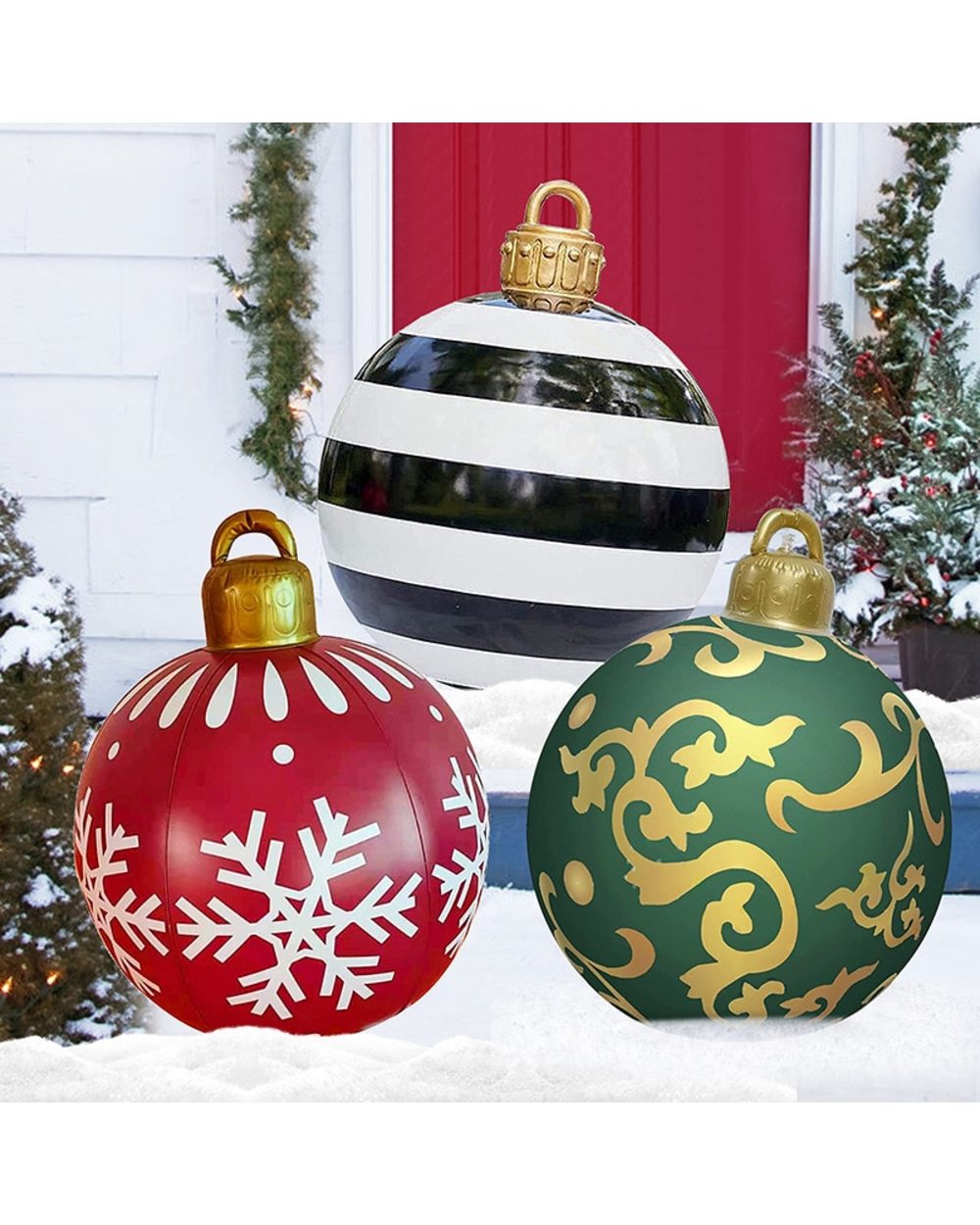 24 Inches Christmas Atmosphere Inflatable Ball Toys Giant Christmas Tree Decorations Outdoor Decorations front-0