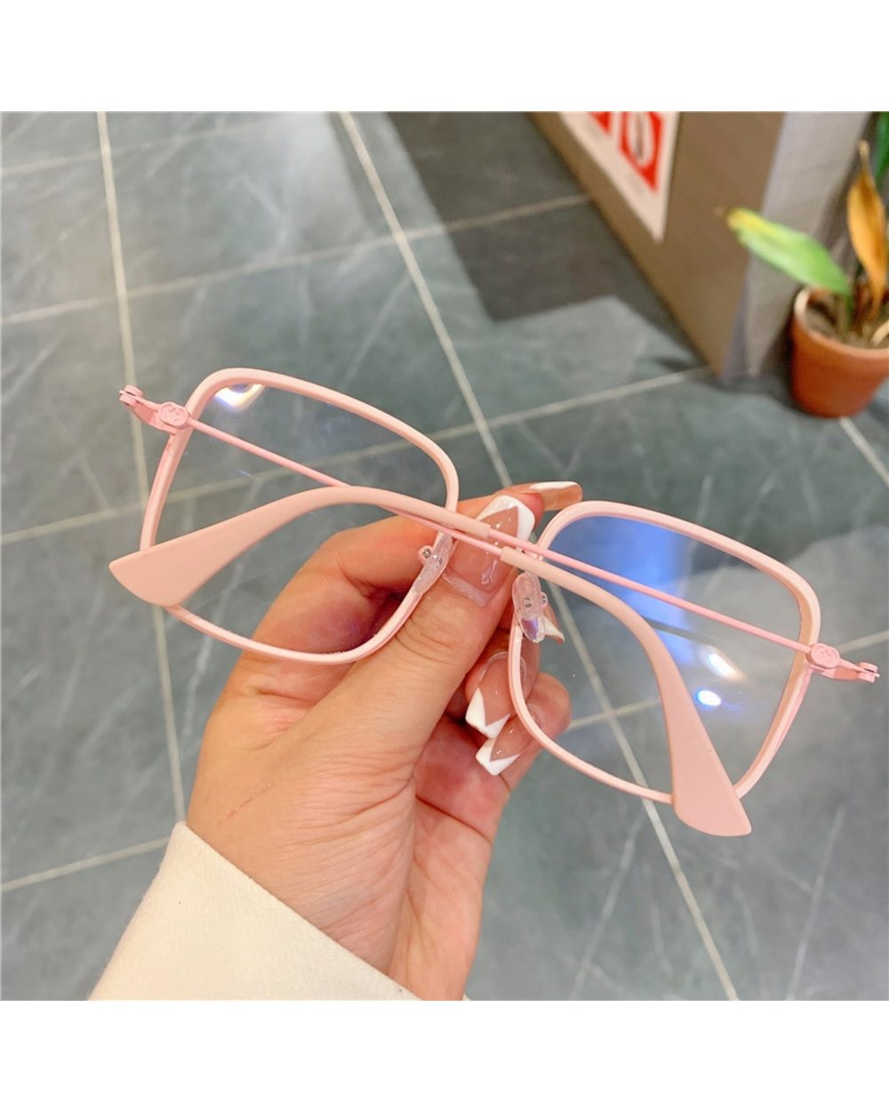 Blue Light Glasses Blue Light Glasses Man And Women Pink Wine Black Square Frame Eyeglasses Fashion Vision Spectacles front-2