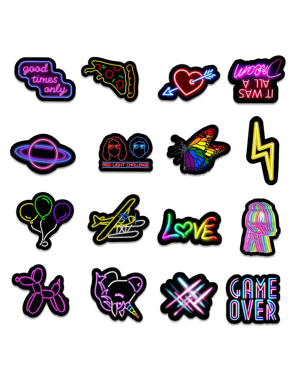 10/30/50PCS Cartoon Neon Light Graffiti Stickers Car Guitar Motorcycle Luggage Suitcase DIY Classic Toy Decal front-3