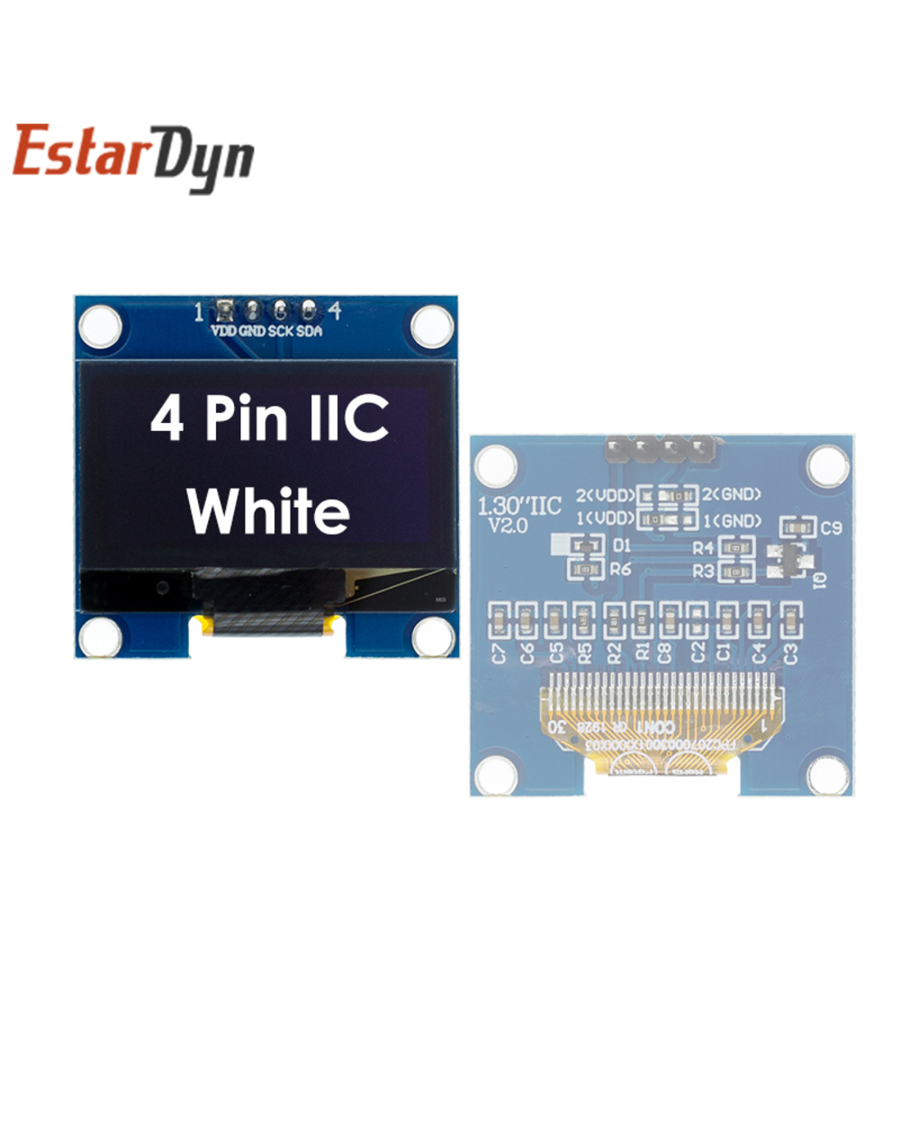 Rohs 1.3 Inch Oled Module White/Blue Spi/Iic I2c Communicate Color 128X64 1.3 Inch Oled Lcd Led Display Module 1.3&Quo front-2