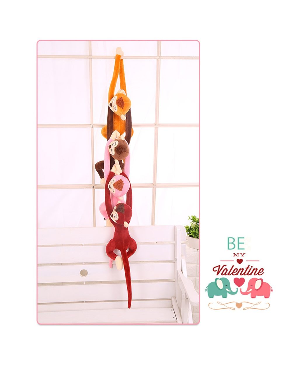 65CM Cute 4 Colors Kawaii Long Arm Tail Monkey Stuffed Doll Plush Toys front-5