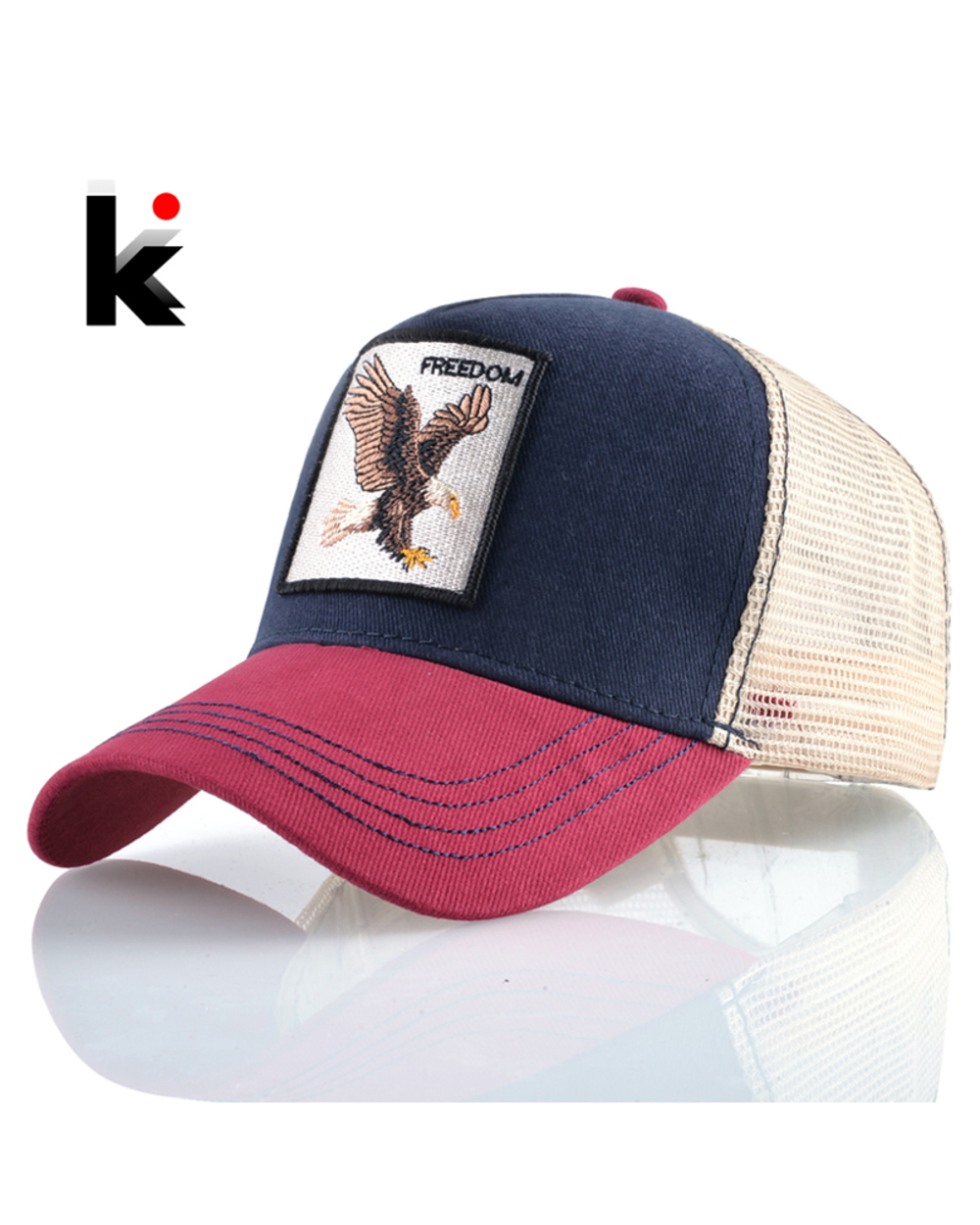 Eagle Embroidery Baseball Caps Hip Hop Hats Men Snapback Breathable Mesh Bones Fashion front-0