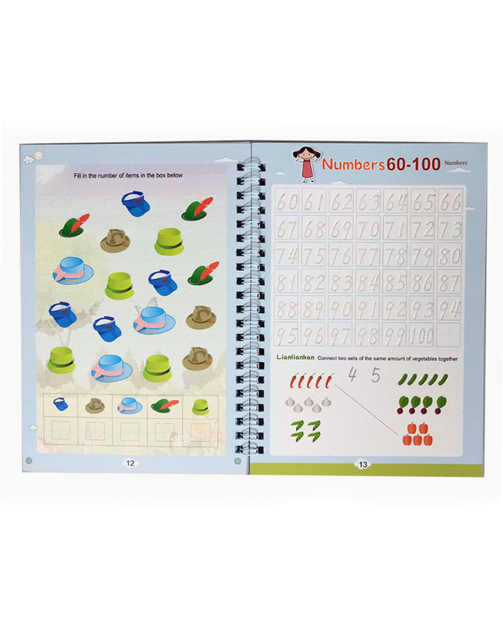 2022 Magic Writing Paste 3D Copybook For Calligraphy Numbers 0-100 Handwriting Textbook Learning Math Book Writing For front-4