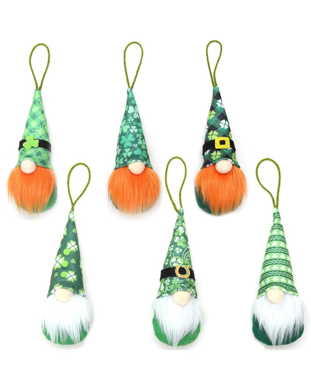 3Pcs St Patricks Day Gnome Ornaments Irish Gnomes Saint Patrick Green Clover Faceless Doll front-5