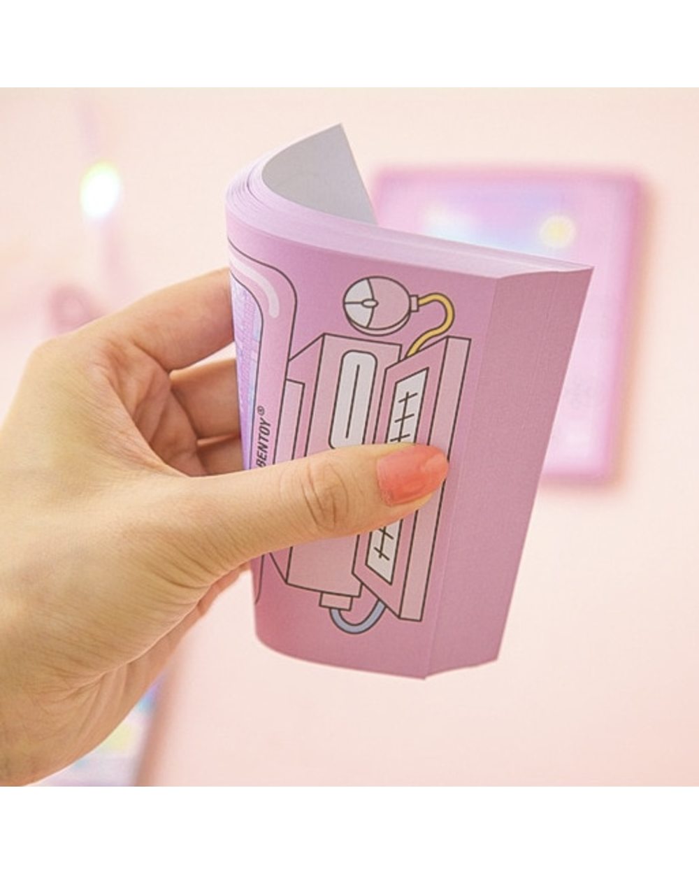 Creative computer game machine modeling Memo Pad Pink girl heart N Times Sticky Notes Memo Notepad Bookmark front-2