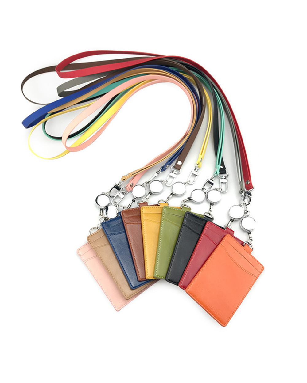 Retractable Lanyard Badges Holder With Hanging Rope Bank Id Card Holder For Office School Business Exhibition Supplies front-3