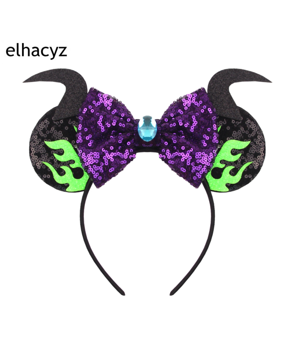 2022 New Festival Sequins Bow Mouse Ears Hairband Party Hair Accessories Glitter Halloween Headband For Women Girls front-0