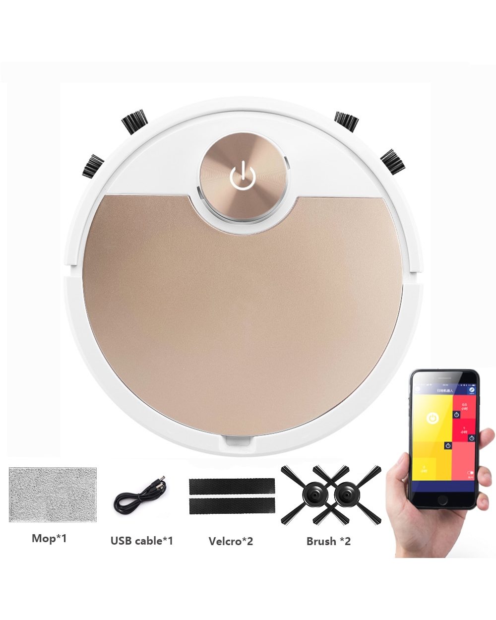 Robot Vacuum Cleaner Wireless Cleaning Wet And Dry For Home 3 In 1 Smart Household Appliances Mop Cleaning Floor Vacuum front-3