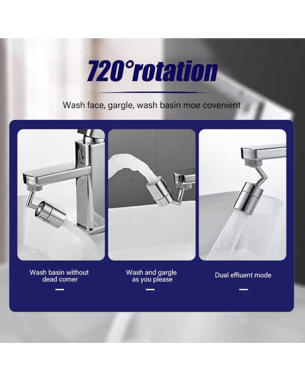 360 Degrees Universal Faucet Extender Head Anti Splash Filter Faucet Movable Kitchen Tap Water Saving Nozzle Sprayer front-2