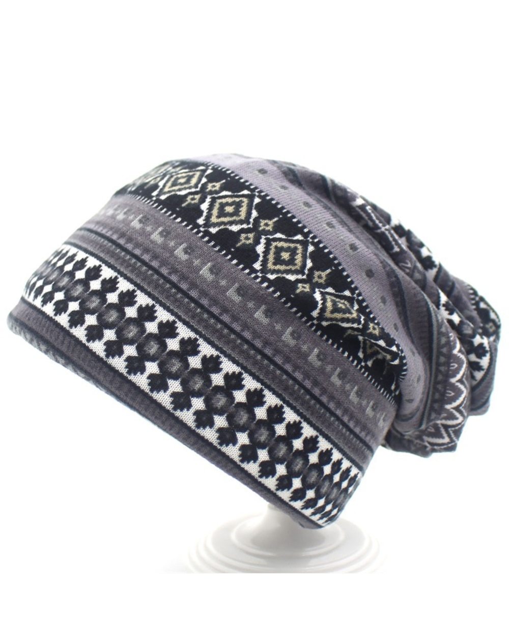 Okkdey Brand Autumn Winter Skullies Beanies Vintage Design Dual-Use Men Women Hats Ladies Warm Hat Girl Fashion Feminin front-2