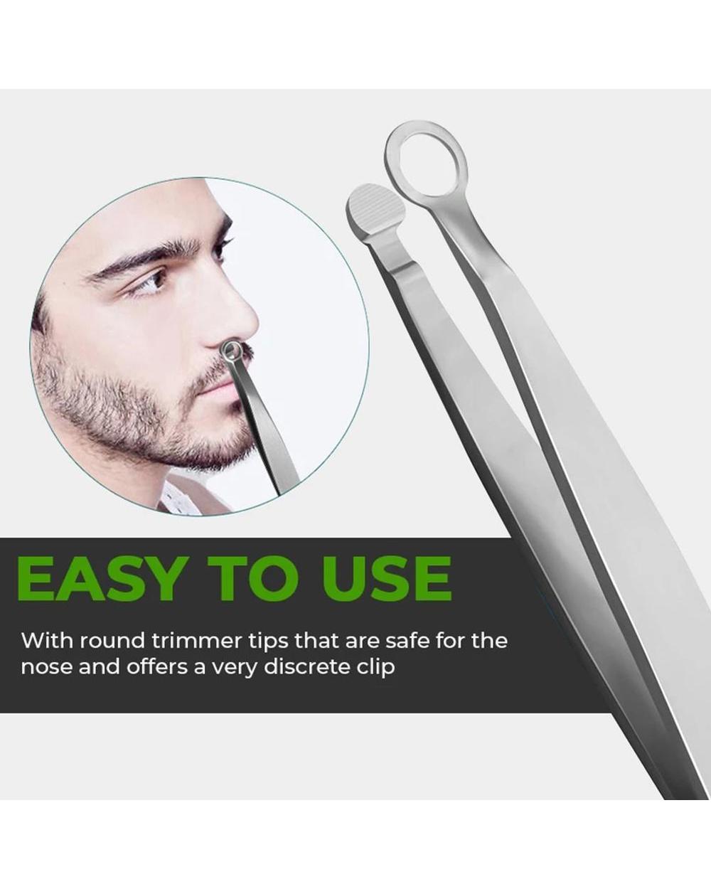 Universal Nose Hair Trimming Tweezers Steel Eyebrow Nose Hair Cut Trimming Makeup Nose Hair Removal Scissors front-2