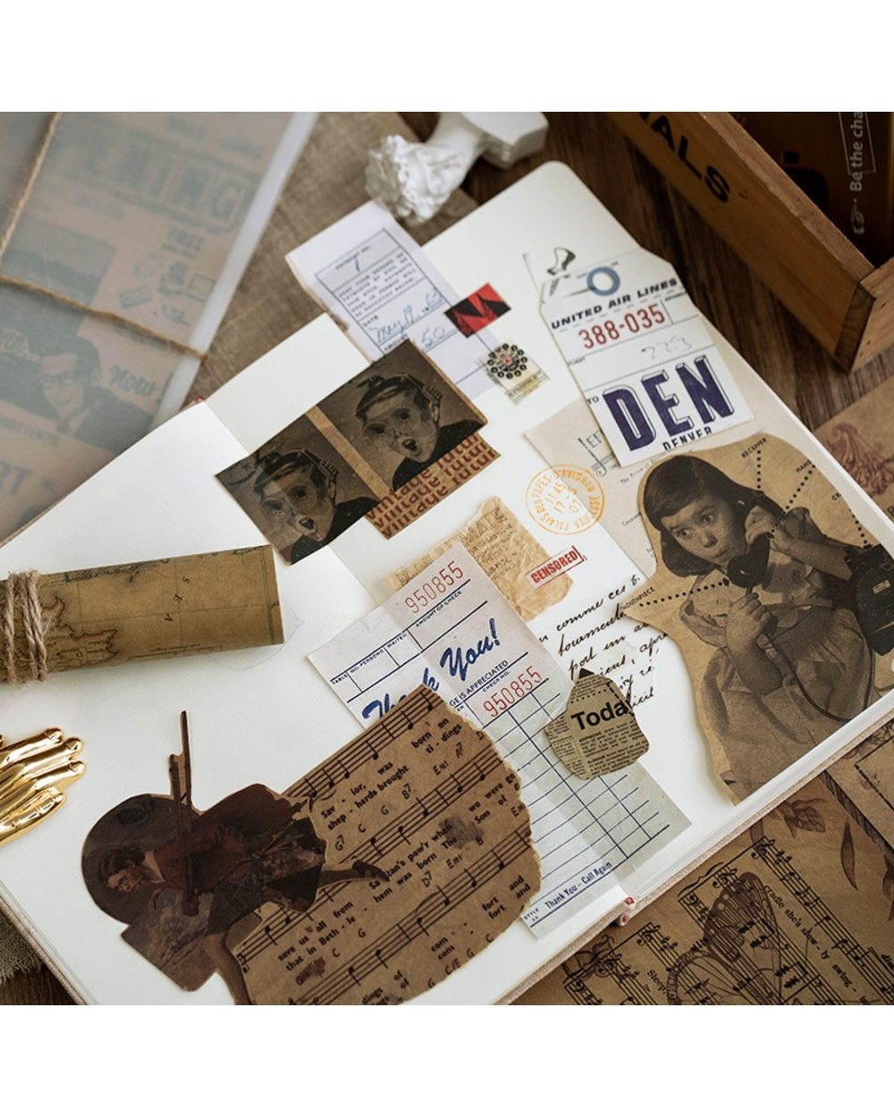 10 Sheets Retroism Series Kraft Paper Material DIY Scrapbooking Decoration Background front-3