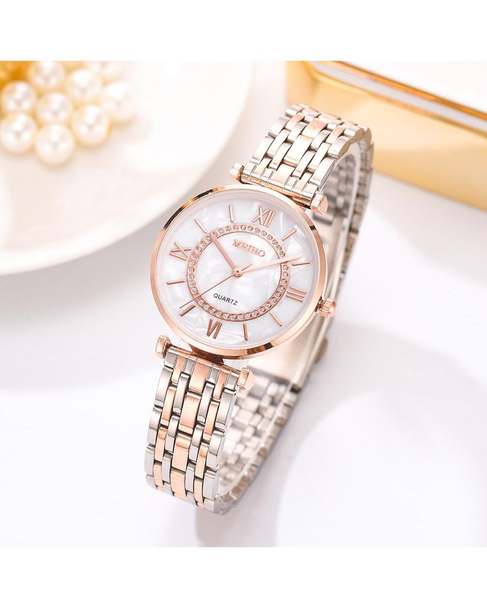 Luxury Crystal Women Bracelet Watches Top Brand Fashion Diamond Ladies Quartz Watch Steel Female Wristwatch Montre Femm front-3