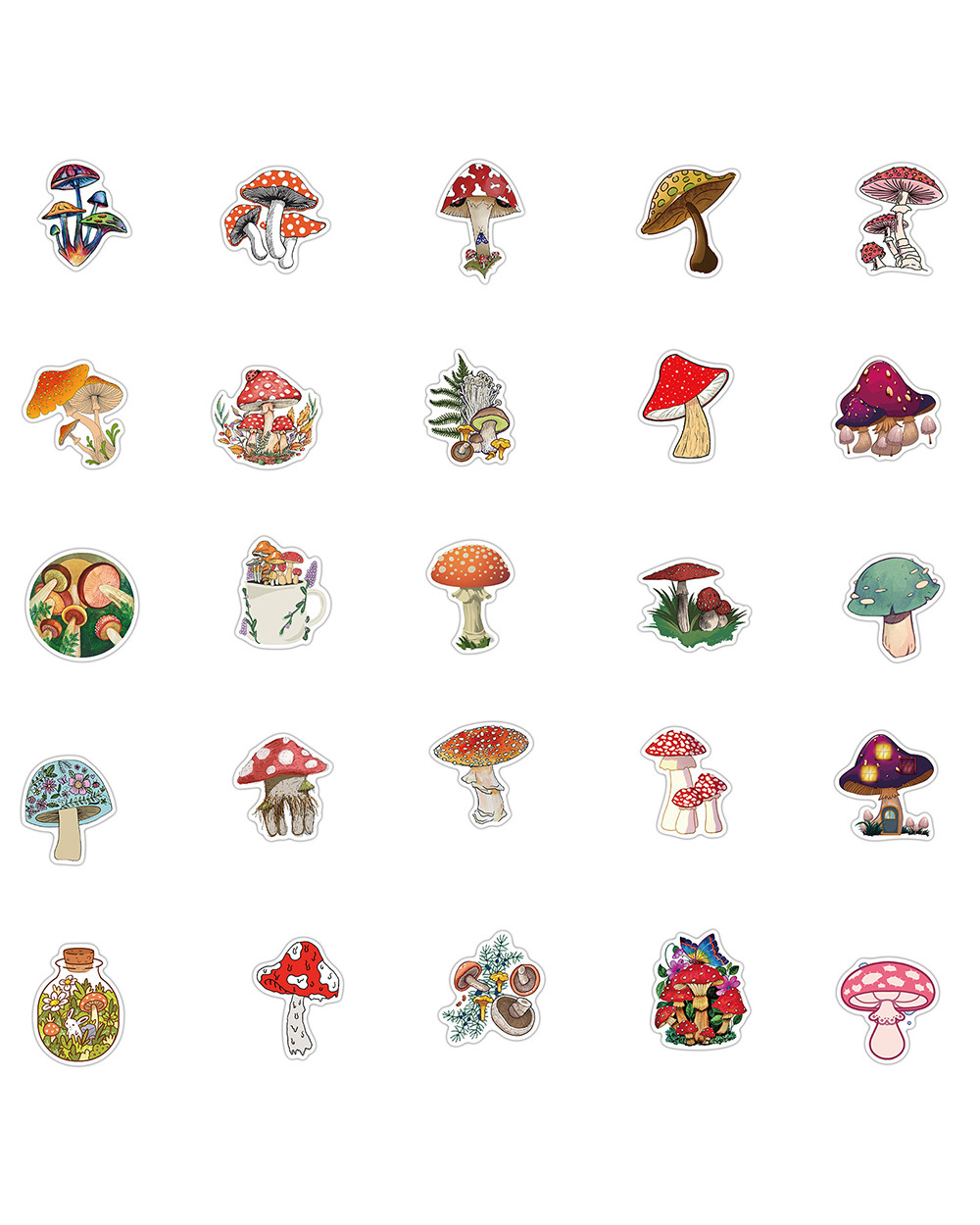 10/30/50PCS Cartoon Mushroom Plant Graffiti Stickers Cute Travel Skateboard Suitcase Guitar Luggage Laptop Funny Sticker front-4