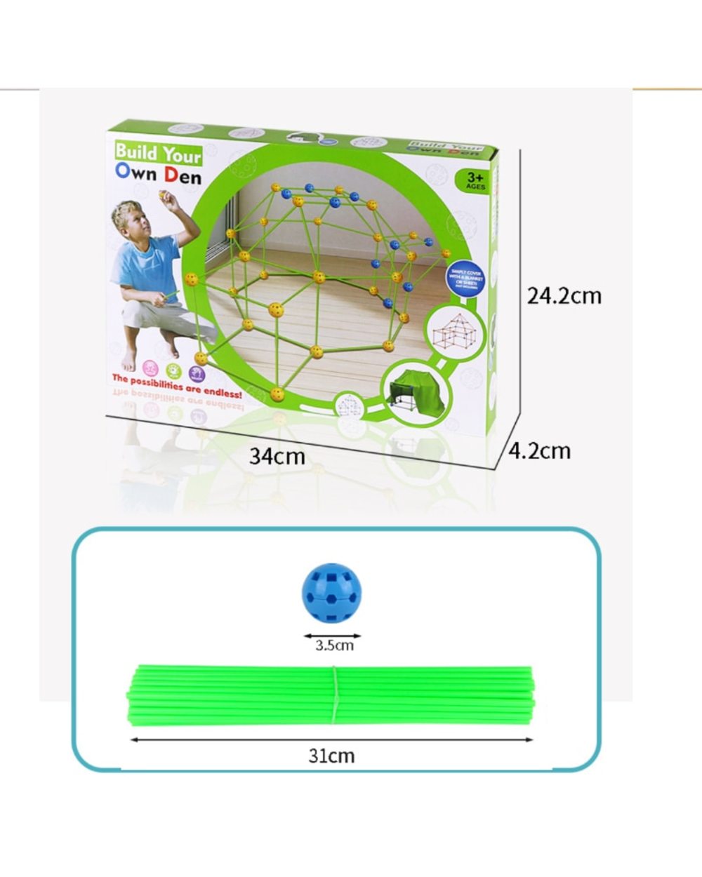 Kids Construction Toys Fort Tent Building Kits DIY 3D Play Tent House Building Tools Children Gifts front-1