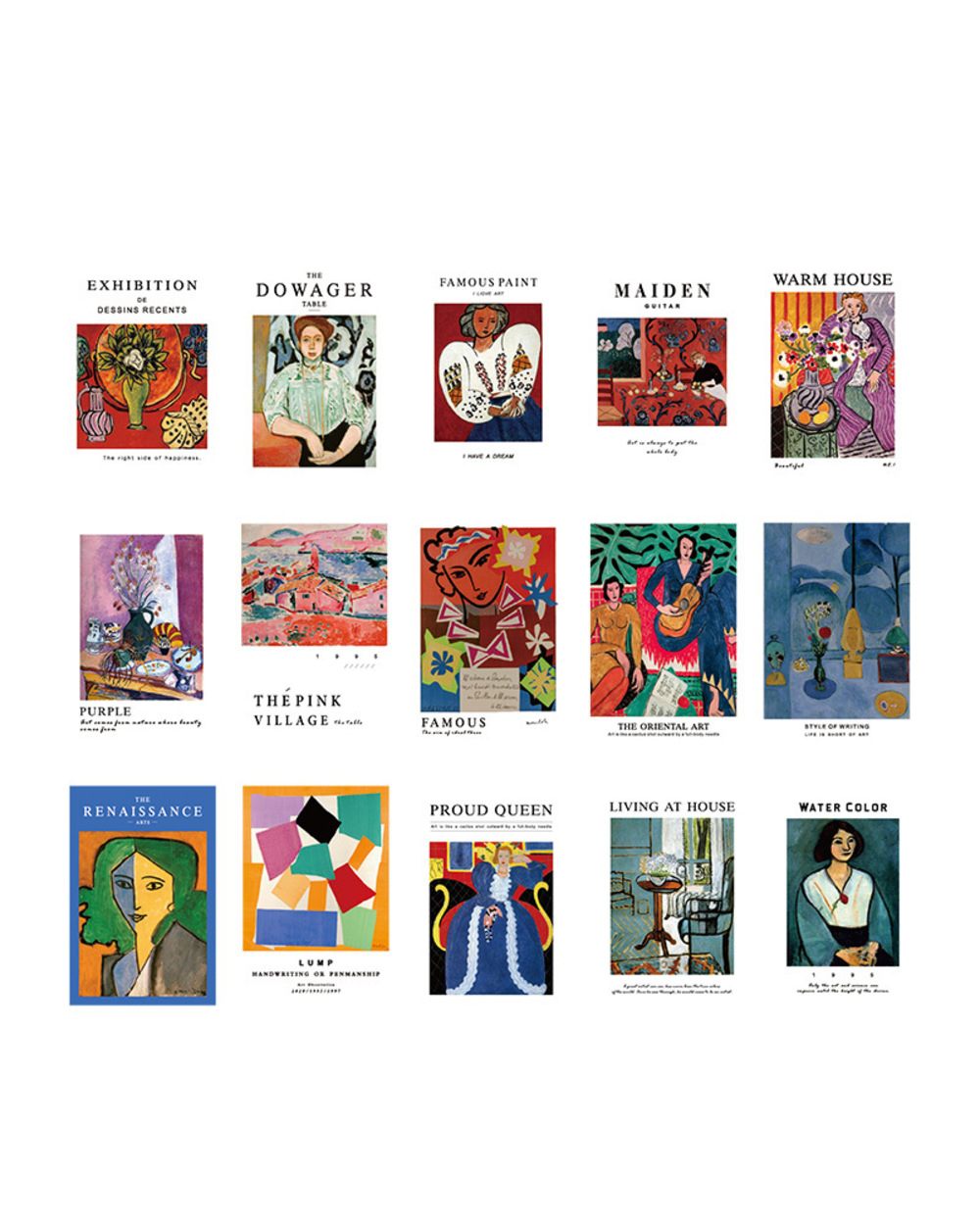 Ins Nordic Retro World Famous Painting Postcard 15Sheets Decorative Card Background Wall Sticker Single Sided Greeting front-5