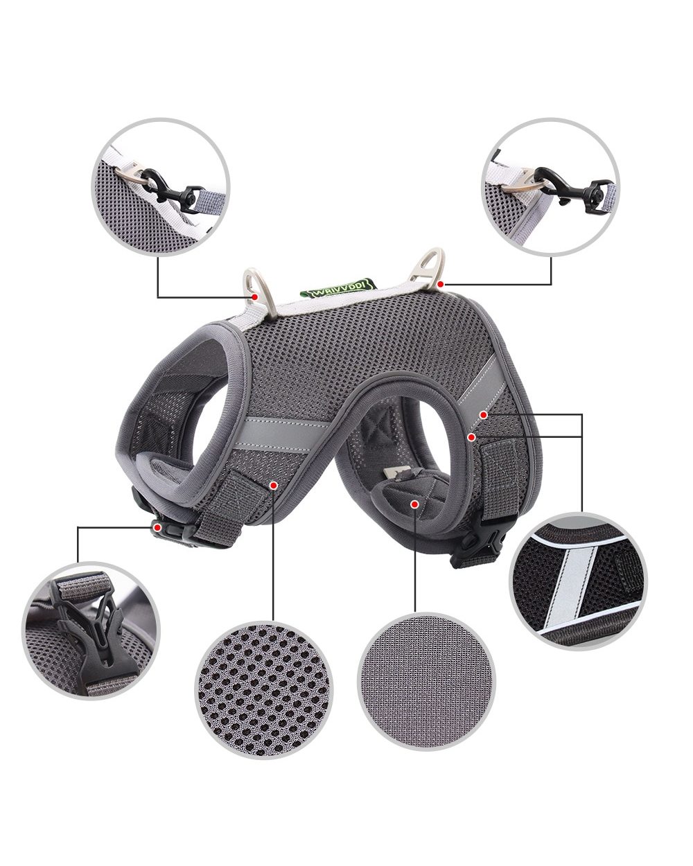 Cat Dog Adjustable Harness Vest Walking Lead Leash For Puppy Dogs Cats Accessories front-3