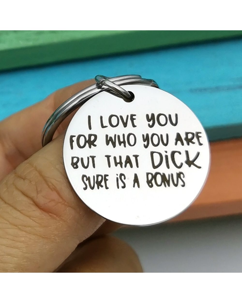 I Love You Funny Keychain Gifts for Boyfriend Fiance Husband Anniversary Birthday Valentine's Day Gift front-1