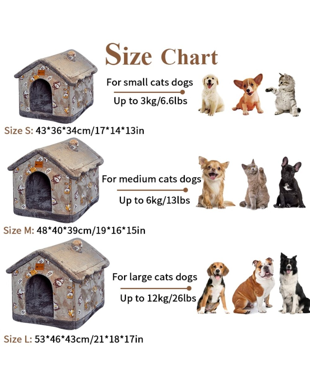 Foldable Dog House Pet Cat Bed Winter Dog Villa Sleep Kennel Removable Nest Warm Enclosed Cave Sofa Pet Supply front-0