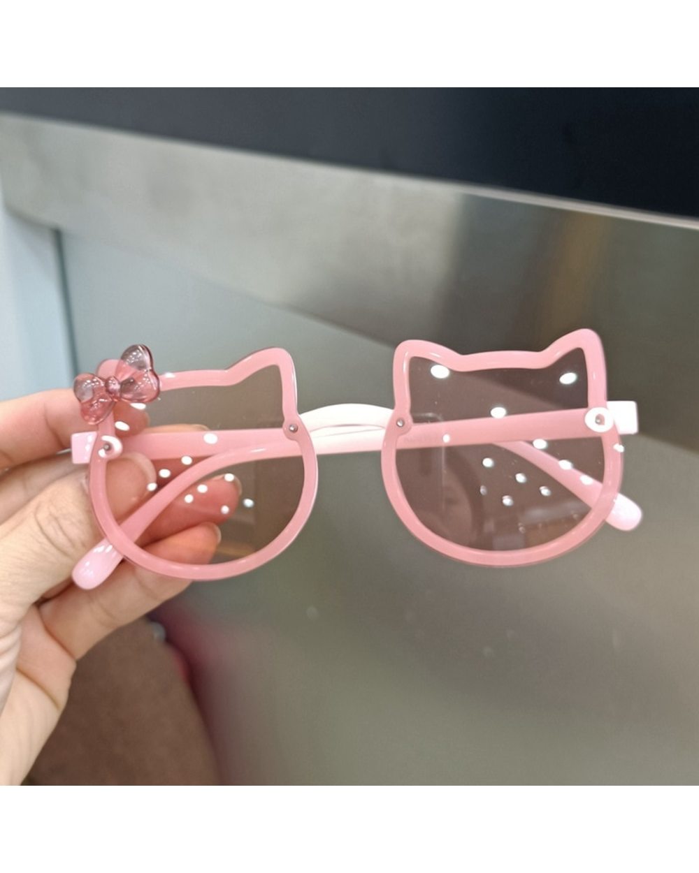 Summer Children Cute Kitty Sunglasses Acrylic Bow Outdoor Uv Protection Sun Glasses Baby Girls Classic Kids Boy Uv400 E front-5