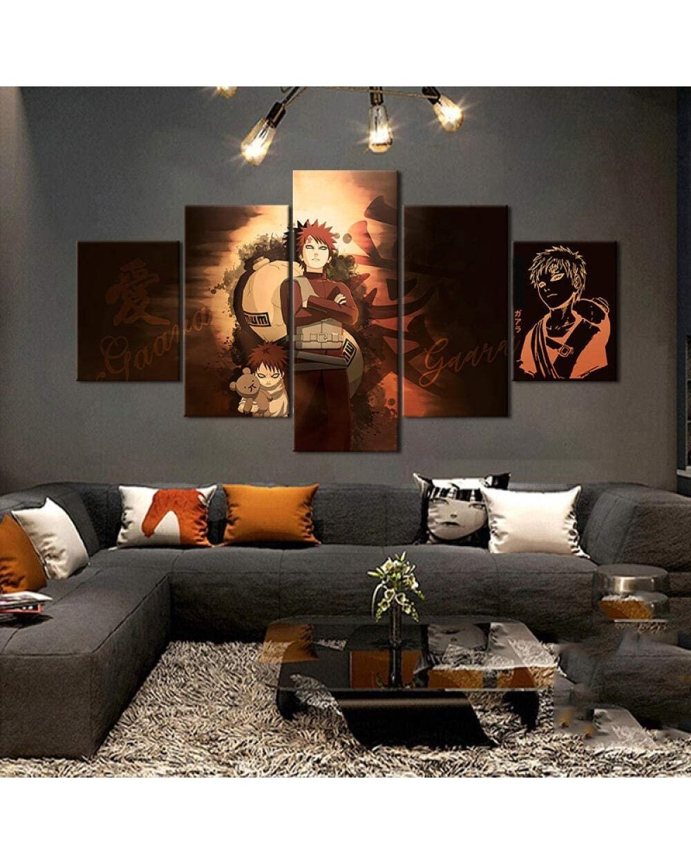 Anime Manga Figure Leader of Sand Village Picture Print Anime 5 Panel Canvas Art Wall Decor front-1