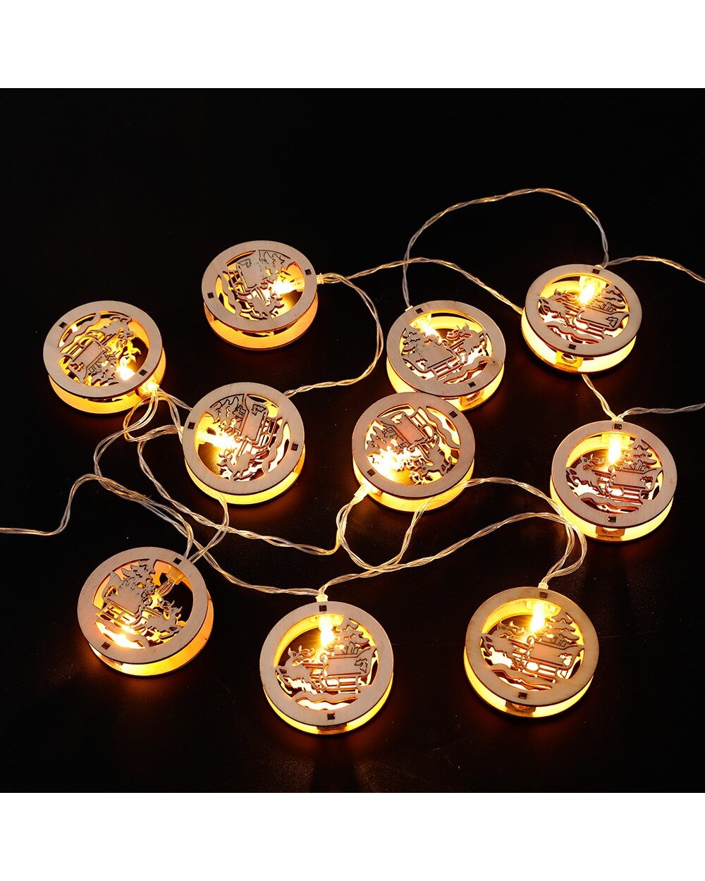 2M 10 LED Christmas Tree House Style Fairy Light String Heart Shaped Wedding Natal Garland Christmas Home Decorations front-2