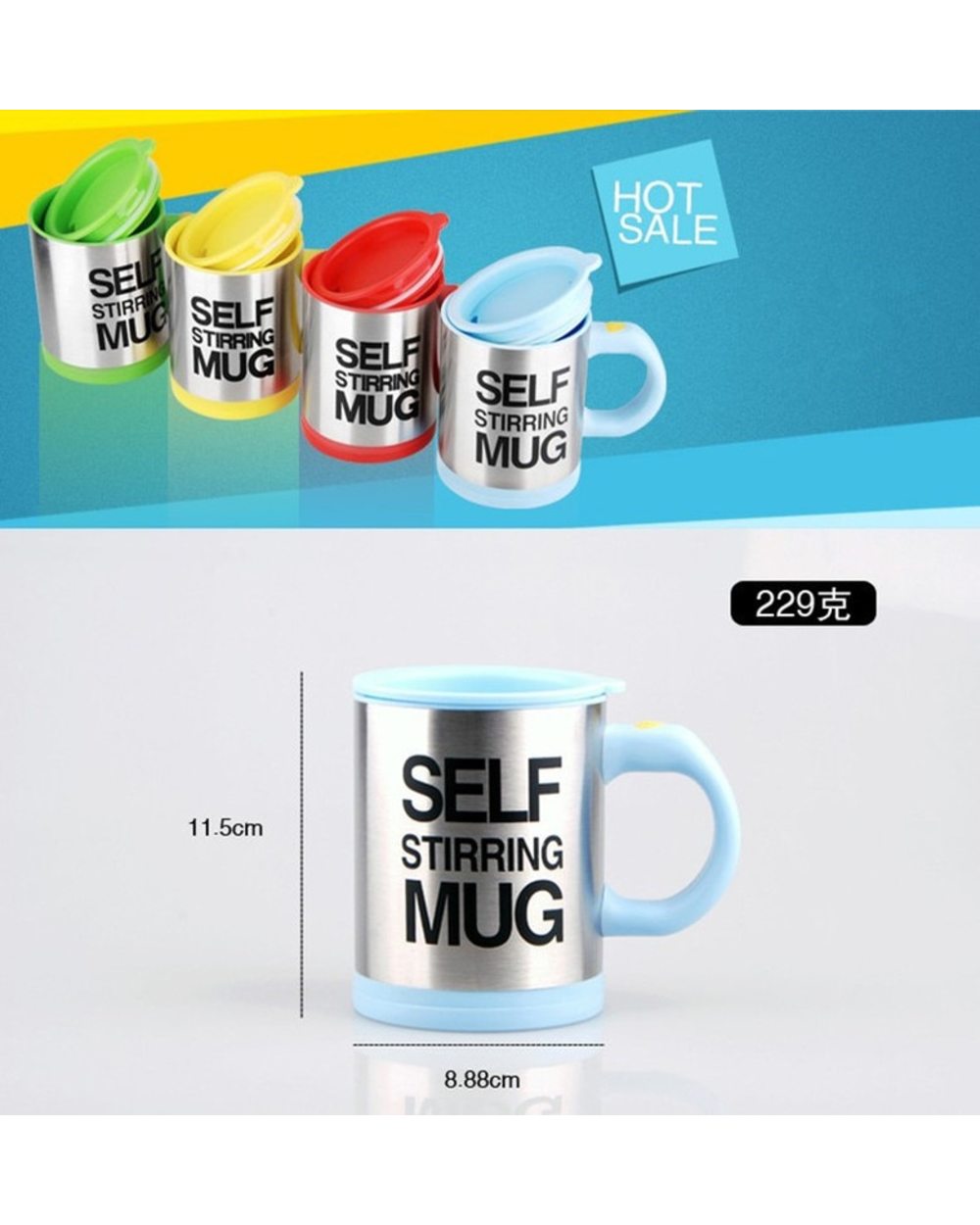Lazy Self Stirring Mugs 400ml front-2