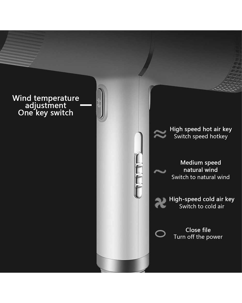 Strong Wind Hair Dryer Diffuser For Hair Dryers Home Appliances High Power Hair Blow Blue Light Anion Anti-Static Hair front-1
