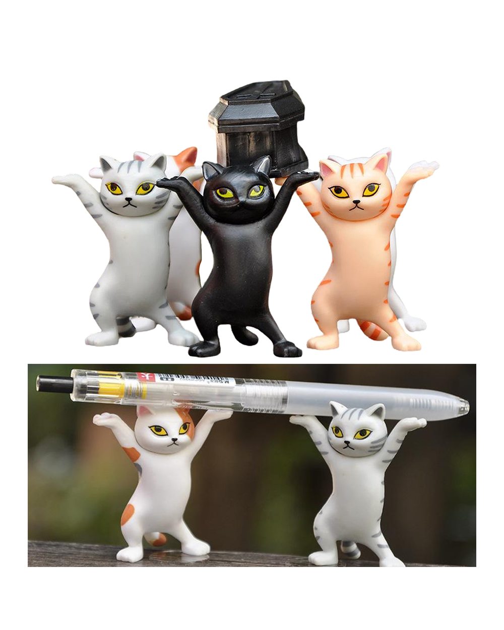 mainecoon Cat Bookshelf Stand Pen Holder Carrying Coffin Kitty Toy Ornaments Cat Statue Sculpture Home Decor front-0