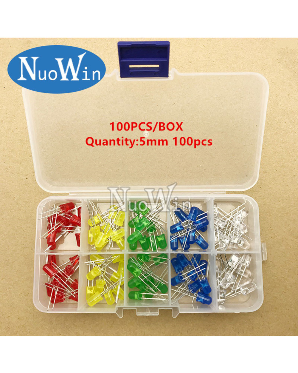 Light Emitting Diodes 5 Colors Electronic Components 3Mm / 5Mm Assorted Color Diy Led Light Emitting Diodes Set Box front-2