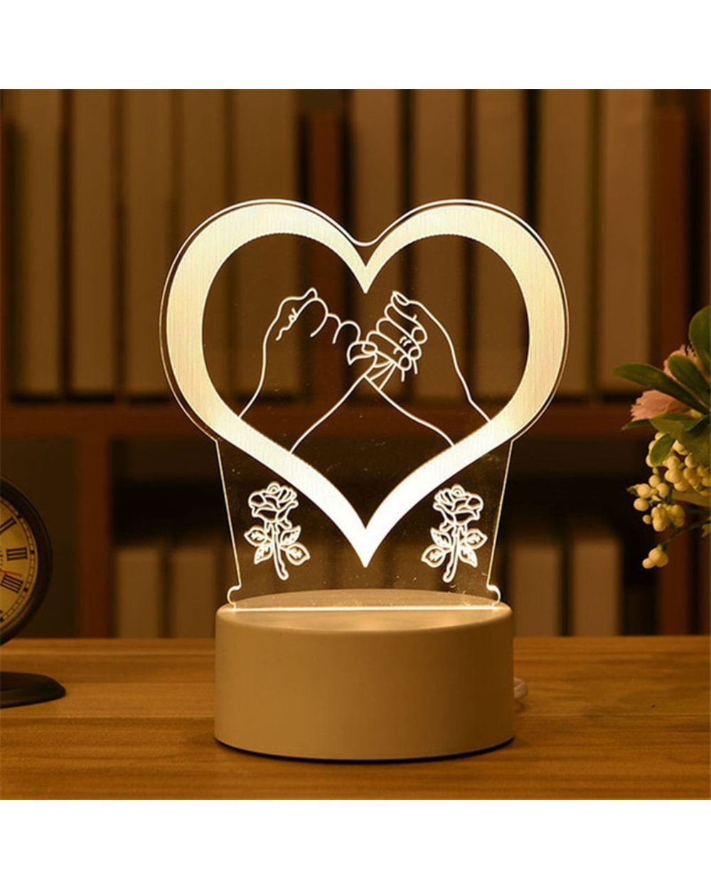 Romantic Love 3D Lamp Heart-shaped Balloon Acrylic LED Night Light Decorative Table Lamp Valentine Day Gift front-0