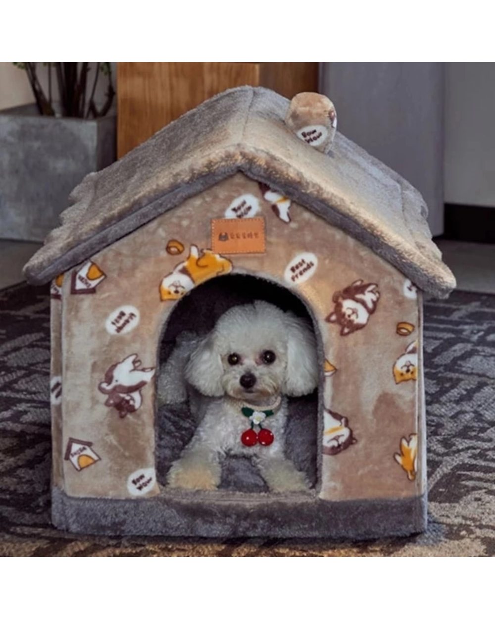 Foldable Dog House Kennel Bed Mat For Small Medium Dogs Cats Winter Warm Chihuahua front-3