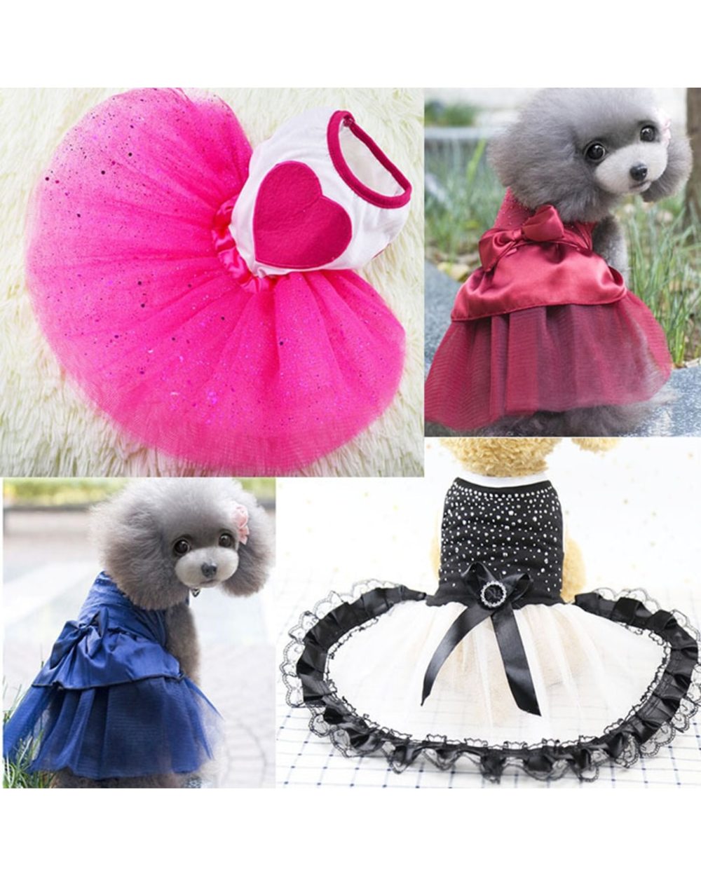Tutu Dog Dress Lace Dress Cute Pet Cat Princess Apparel Clothes Party Pet Skrit for Dog and Cat Pet Supplies front-0