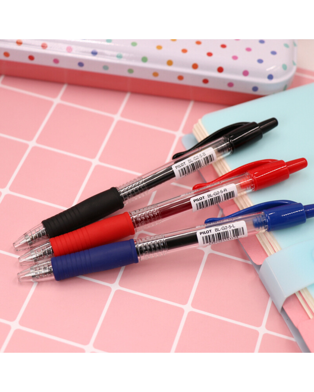 3Pcs Pilot Bl-G2 Retractable Gel Ink Pen 0.38/05/07Mm Tip Roller Ball Pens Comfort Grip School Supplies Pilot Pen Stati front-1