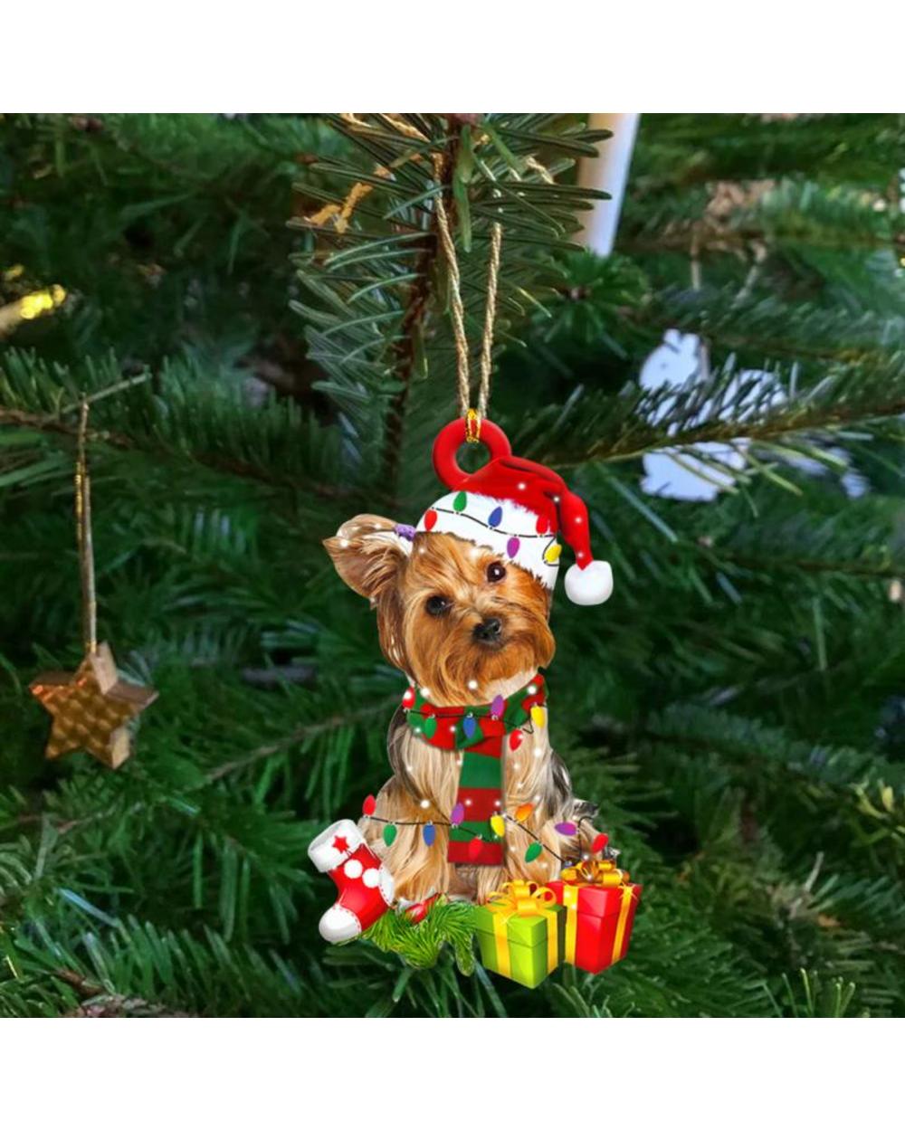 Christmas Pendant Wooden Dog Drop O front-3