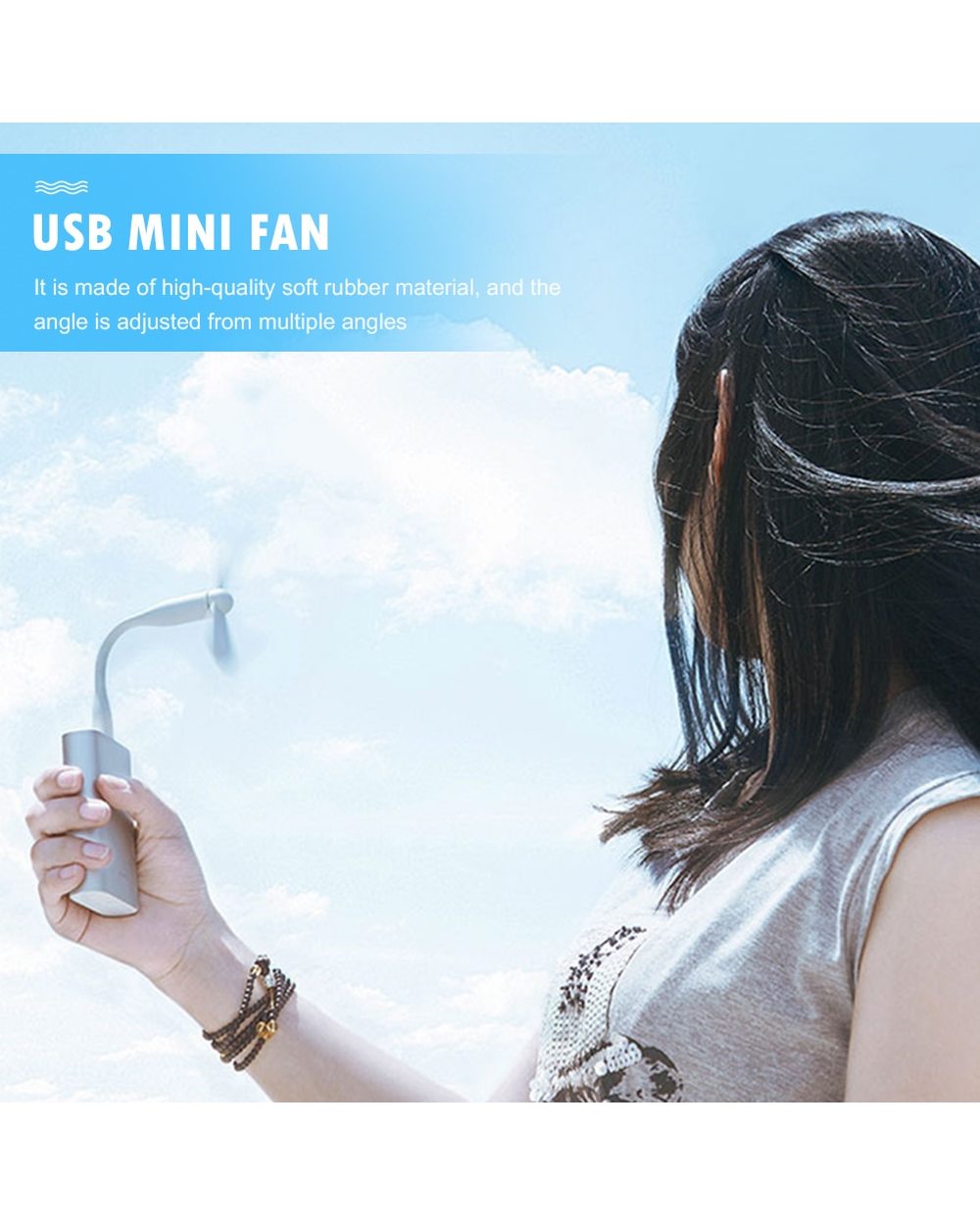 Creative Mini Flexible Bendable USB Fan front-4