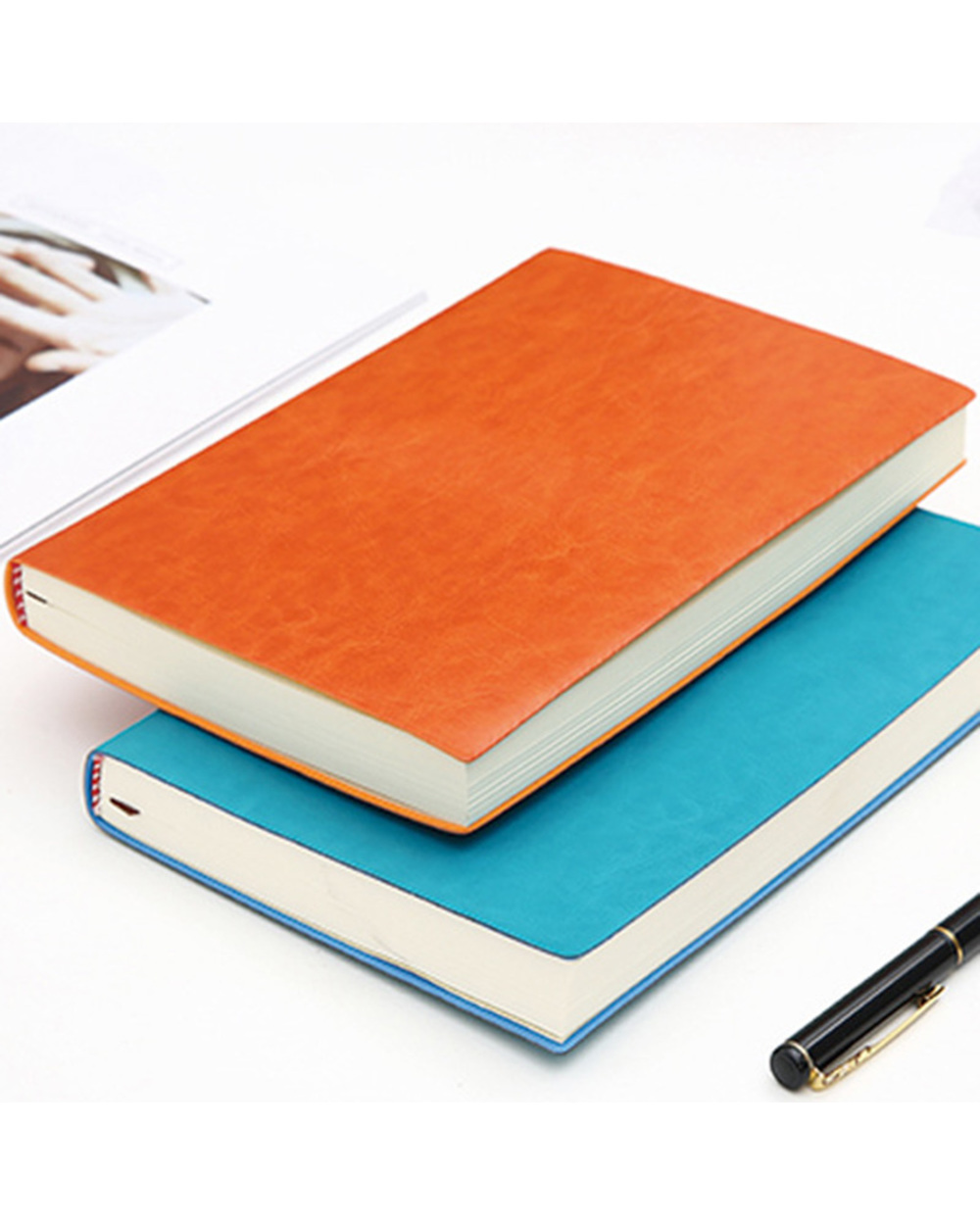 A5 A6 B5 Three Sizes 4 Styles 5 Colors Large Business Diary Leather Soft Copy Notebook Increase Thick Notebook front-1