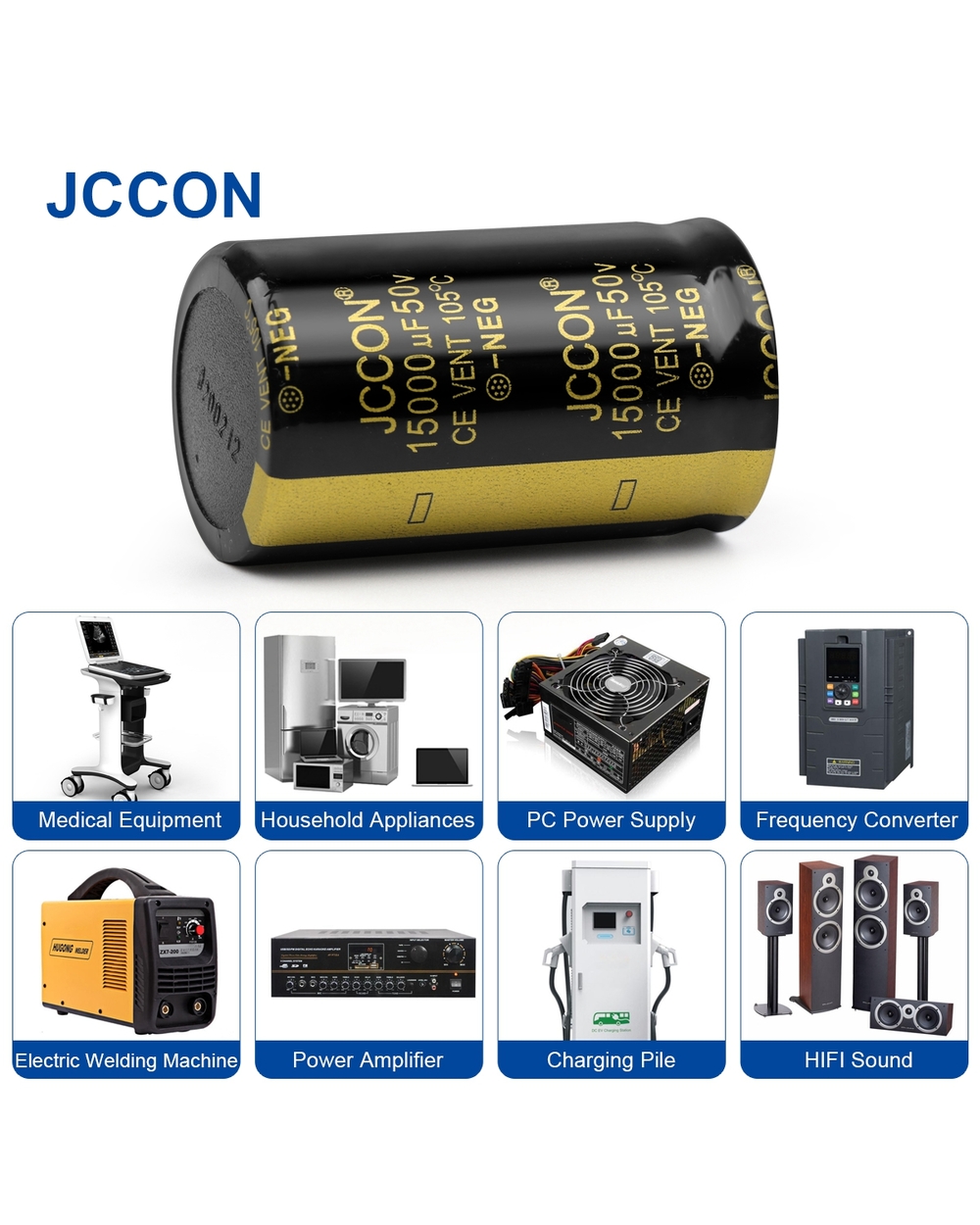 2Pcs Jccon Audio Electrolytic Capacitor 50V 4700Uf 6800Uf 10000Uf 15000Uf 22000Uf For Hifi Amplifier High Frequency Low front-4